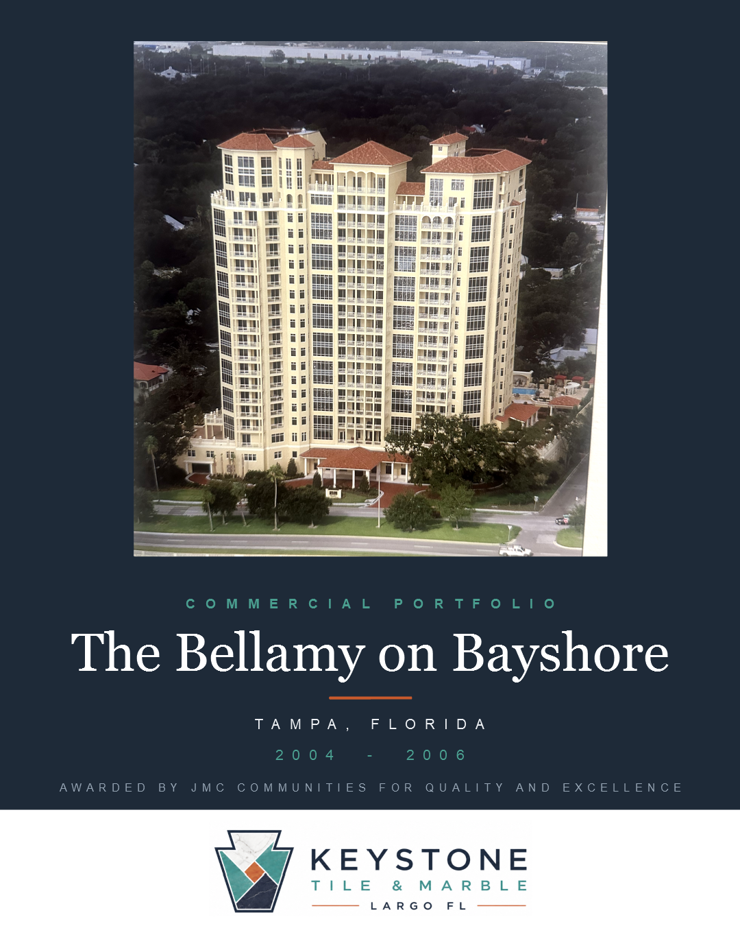 The Bellamy on Bayshore, Tampa FL commercial tile project